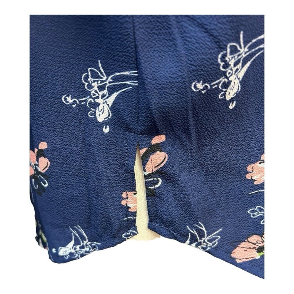 Fun2Fun Womens Floral Blouse~Size Small~Navy 3/4 Sleeve Top~NWOT~L12 10 - Picture 6 of 12